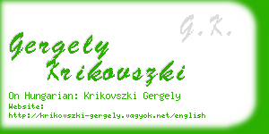 gergely krikovszki business card